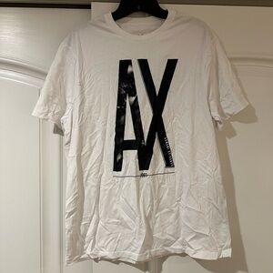 Armani Exchange White Tee with Bold Black AX Logo